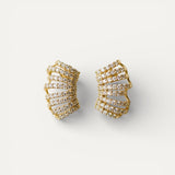 Gold Hoop Earrings with Pearls