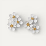 Vintage White Floral Earrings