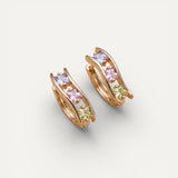 Gold Multicolour Cubic Zirconia Earrings