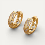 Sparkling Openwork Gold Hoop Earrings