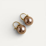 Thick Gold Pearl Earrings