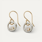 Vintage Gold and Silver Cubic Zirconia Earrings