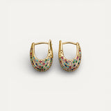 Elegant Colourful Crystal Inlay Earrings
