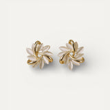 Elegant and Refined Gold Opal Petal Earrings