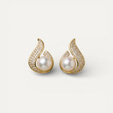 Sparkling Pearl Cubic Zirconia Earrings