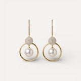 Luxury Cultured Pearl and Cubic Zirconia Earrings