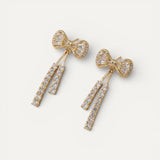 Gold Cubic Zirconia Bow Earrings