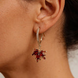 Gold Leaf Earrings with Cubic Zirconia