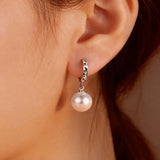 Pearl Earrings with Cubic Zirconia
