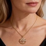 Gold Tree of Life Cubic Zirconia Necklace