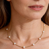 Gold Small Pearl Necklace