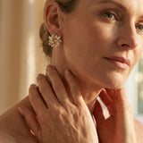 Elegant and Refined Gold Opal Petal Earrings