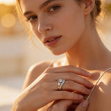 Vintage Irregular Gold and Silver Ring with Cubic Zirconia Stone