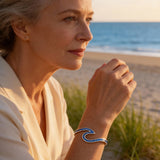 Silver Bracelet with Ocean Wave Opal