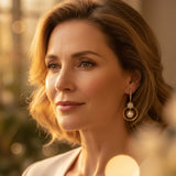 Luxury Cultured Pearl and Cubic Zirconia Earrings