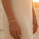 Elegant Double-Row Gold Bracelet with Crystals