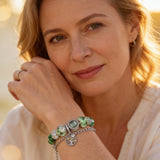 Silver and Green Crystal Bracelet