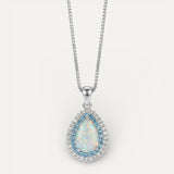 Sparkling Blue Opal Drop Necklace