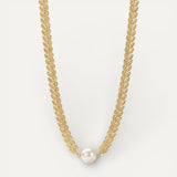 Gold Greek Pearl Necklace