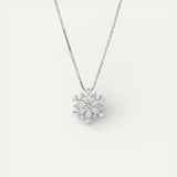 Sparkling Snowflake Crystal Gold and Silver Necklace
