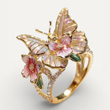 Sparkling Butterfly Ring with Cubic Zirconia