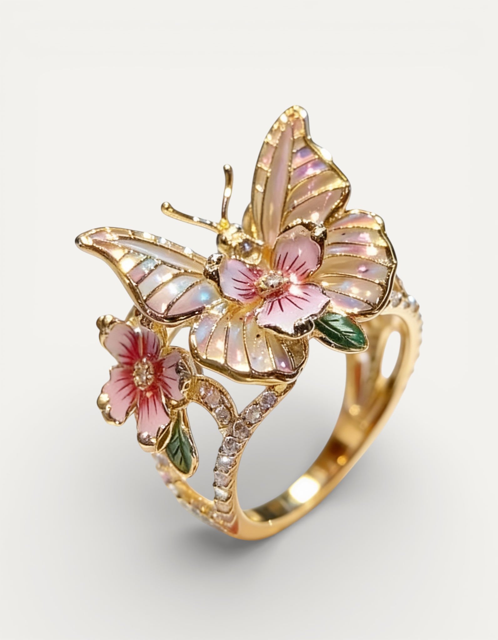 Sparkling Butterfly Ring with Cubic Zirconia