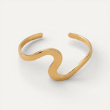 Classic Wave Open Gold Bracelet