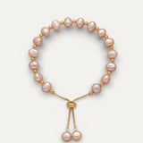 Gold Bracelet with Pink Pearls