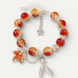 Silver Autumn Leaf and Butterfly Bracelet