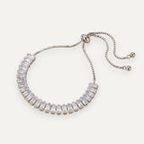 Adjustable Cubic Zirconia Bracelet in Gold and Silver