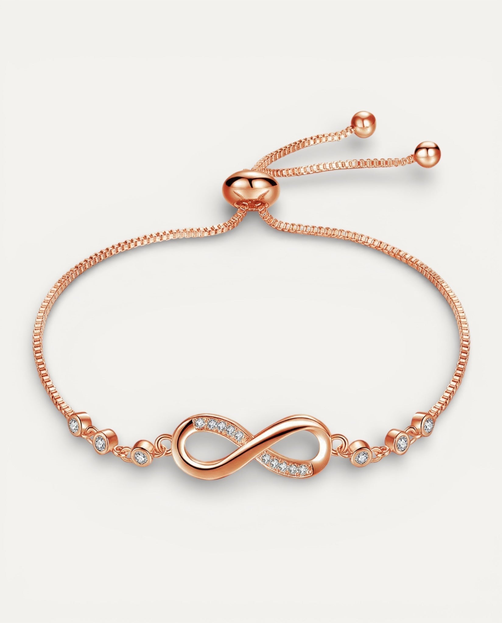 Adjustable Silver Bracelet with Infinity Symbol