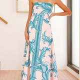 Iris - Vintage Printed Long Tube Dress