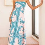 Iris - Vintage Printed Long Tube Dress