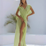 Phoenix - Sleeveless Mesh Holiday Cover-up Dress