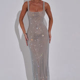 Aubrielle - Stunning Square Neck Bodycon Maxi Dress